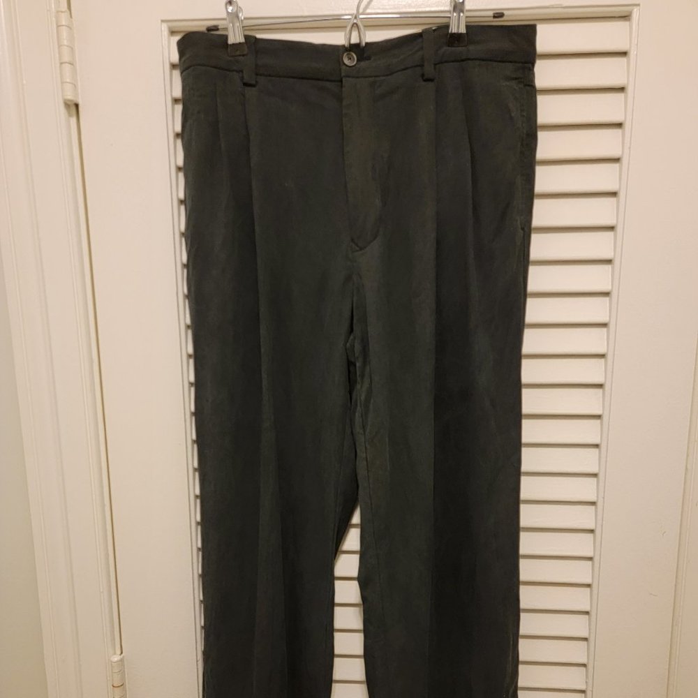 Tommy Bahama Silk Dress Pants Mens 34 x 31 Navy Blue Silk & Rayon From Bamboo
